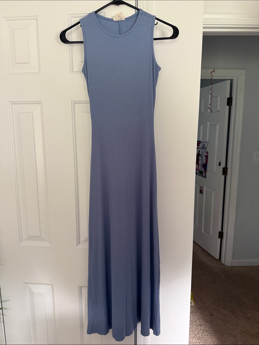 See You Monday Sleeveless Maxi Dress in Dusty Blue, size small